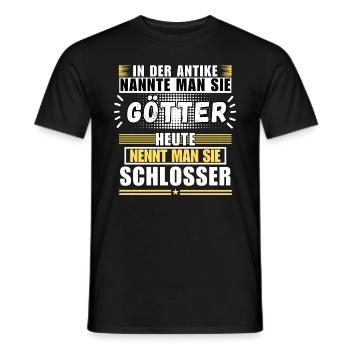 Dieux dans l'Antiquité. Aujourd'hui un serrurier - T-shirt homme - noir - Devant - AI Model Male 178 light (178cm)
