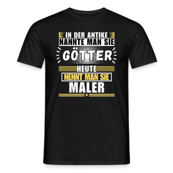 Gods in antiquity. Today a painter - Men's T-Shirt - black - Front - AI Model Male 178 light (178cm)