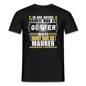 Gods in antiquity. Today a bricklayer - Men's T-Shirt - black - Front - AI Model Male 178 light (178cm)