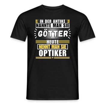 Dieux dans l'Antiquité. Aujourd'hui opticien - T-shirt homme - noir - Devant - AI Model Male 178 light (178cm)