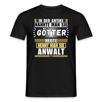 Dieux dans l'Antiquité. Maintenant avocat - T-shirt homme - noir - Devant - AI Model Male 178 light (178cm)