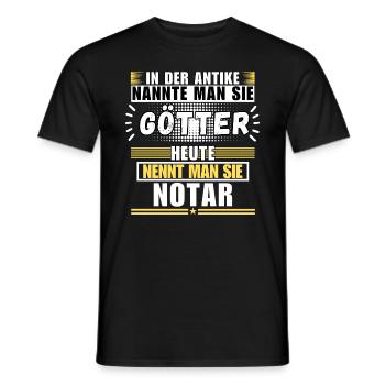 Gods in antiquity. Notary today - Men's T-Shirt - black - Front - AI Model Male 178 light (178cm)