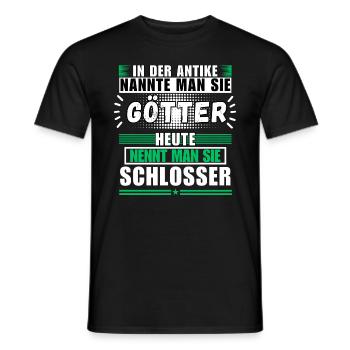 Dieux dans l'Antiquité. Aujourd'hui un serrurier - T-shirt homme - noir - Devant - AI Model Male 178 light (178cm)