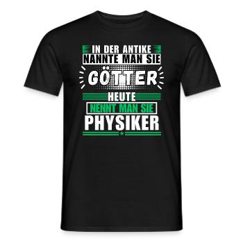 Dieux dans l'Antiquité. Aujourd'hui physicien - T-shirt homme - noir - Devant - AI Model Male 178 light (178cm)
