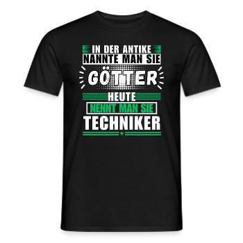 Gods in Antiquity. Today Technician - Men's T-Shirt - black - Front - AI Model Male 178 light (178cm)