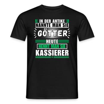 Götter in der Antike. Heute Kassierer - Männer T-Shirt - Schwarz - Vorne - AI Model Male 178 light (178cm)