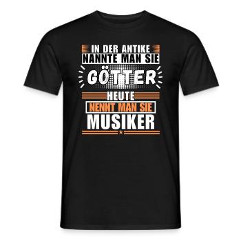 Les dieux dans l’Antiquité. Le musicien d’aujourd’hui - T-shirt homme - noir - Devant - AI Model Male 178 light (178cm)
