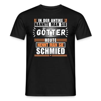 Les dieux dans l’Antiquité. Aujourd’hui forgeron - T-shirt homme - noir - Devant - AI Model Male 178 light (178cm)