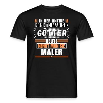 Les dieux dans l’Antiquité. Aujourd’hui peintre - T-shirt homme - noir - Devant - AI Model Male 178 light (178cm)