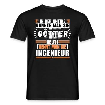 Götter in der Antike. Heute Ingenieur - Männer T-Shirt - Schwarz - Vorne - AI Model Male 178 light (178cm)