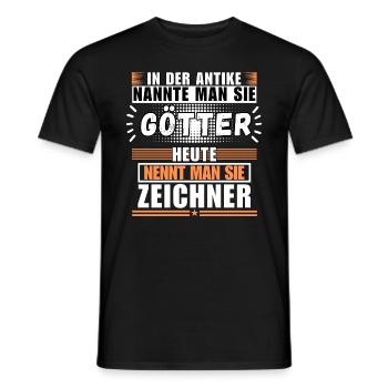 Les dieux dans l’Antiquité. Aujourd’hui dessinateur - T-shirt homme - noir - Devant - AI Model Male 178 light (178cm)