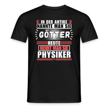 Les dieux dans l’Antiquité. Aujourd’hui physicien - T-shirt homme - noir - Devant - AI Model Male 178 light (178cm)