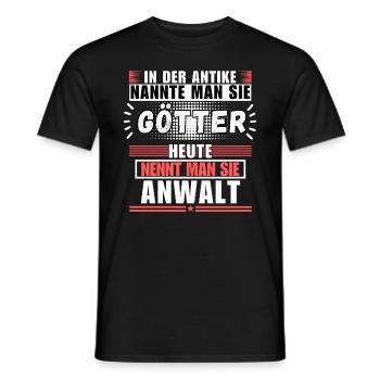 Les dieux dans l’Antiquité. Aujourd’hui, Avocat - T-shirt homme - noir - Devant - AI Model Male 178 light (178cm)