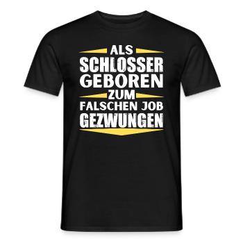 Schlosser im falschen Job gelandet - Männer T-Shirt - Schwarz - Vorne - AI Model Male 178 light (178cm)
