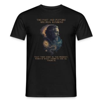 Alan Watts Zeit Zitat Kunst - Männer T-Shirt - Schwarz - Vorne - AI Model Male 178 light (178cm)