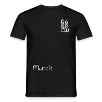 Munich München Frauenkirche - Männer T-Shirt - Schwarz - Vorne - AI Model Male 178 light (178cm)
