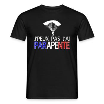 Parapente Humour France - T-shirt homme - noir - Devant - AI Model Male 178 light (178cm)
