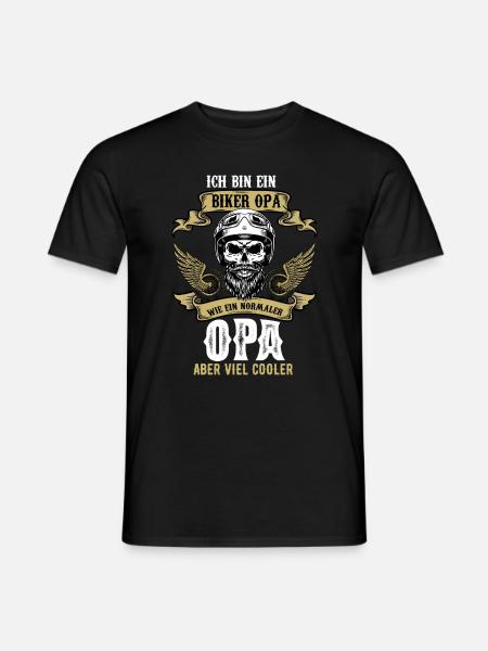 Biker Opa Motorrad Geschenk - Männer T-Shirt - Schwarz