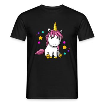 Licorne avec des étoiles - T-shirt homme - noir - Devant - AI Model Male 178 light (178cm)