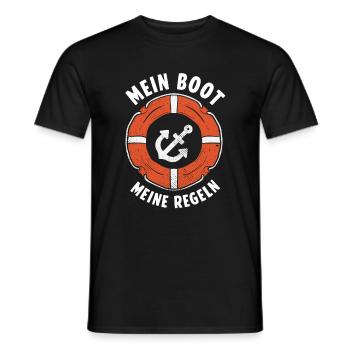 Mon bateau mes règles ancre marin de bateau - T-shirt homme - noir - Devant - AI Model Male 178 light (178cm)