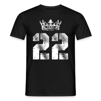 22 Number crown - Men's T-Shirt - black - Front - AI Model Male 178 light (178cm)