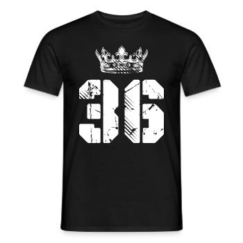 36 Number crown - Men's T-Shirt - black - Front - AI Model Male 178 light (178cm)