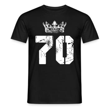 70 Number crown - Men's T-Shirt - black - Front - AI Model Male 178 light (178cm)