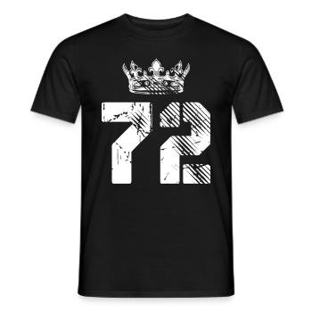 72 Zahl Krone - Männer T-Shirt - Schwarz - Vorne - AI Model Male 178 light (178cm)