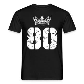 80 Zahl Krone - Männer T-Shirt - Schwarz - Vorne - AI Model Male 178 light (178cm)