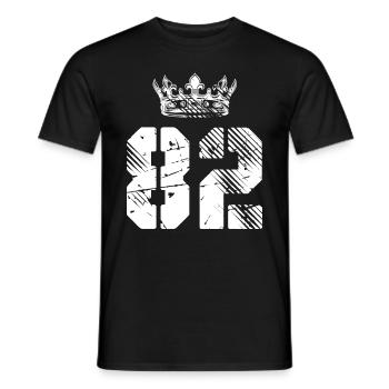 82 Number crown - Men's T-Shirt - black - Front - AI Model Male 178 light (178cm)