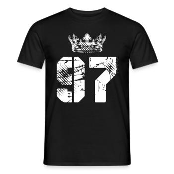 97 Number crown - Men's T-Shirt - black - Front - AI Model Male 178 light (178cm)