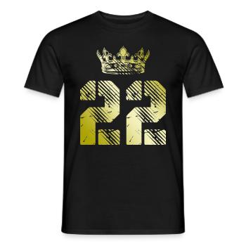 22 Number crown - Men's T-Shirt - black - Front - AI Model Male 178 light (178cm)