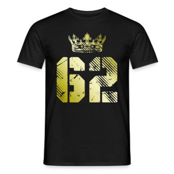 62 Cijfer kroon - Heren T-shirt - zwart - Voor - AI Model Male 178 light (178cm)