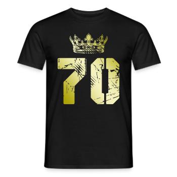 70 Number crown - Men's T-Shirt - black - Front - AI Model Male 178 light (178cm)