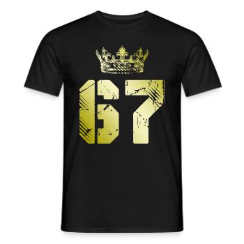 67 Zahl Krone - Männer T-Shirt - Schwarz - Vorne - AI Model Male 178 light (178cm)