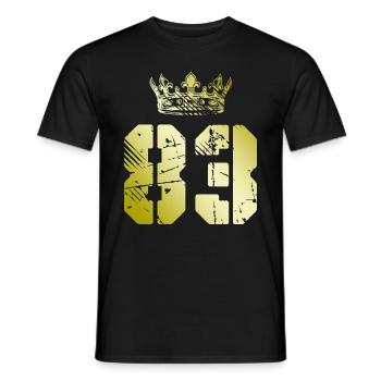 83 Zahl Krone - Männer T-Shirt - Schwarz - Vorne - AI Model Male 178 light (178cm)