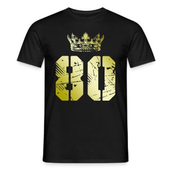 80 Number crown - Men's T-Shirt - black - Front - AI Model Male 178 light (178cm)