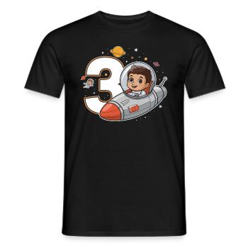 3rd Birrdday Astronaut Space Adventure for Boys - Männer T-Shirt - Schwarz - Vorne - AI Model Male 178 light (178cm)