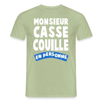 MR. CASSE COUILLE - Men's T-Shirt - sage - Front - AI Model Male 178 light (178cm)