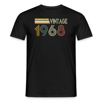 Born in 1968 Gift idea - Men's T-Shirt - black - Front - AI Model Male 178 light (178cm)