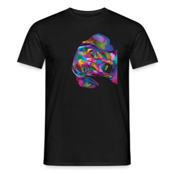 Dackelmotiv Dackel Damen Hund Herren Silhouette - Männer T-Shirt - Schwarz - Vorne - AI Model Male 178 light (178cm)