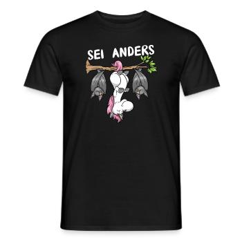 Einhorn Fledermaus Märchen Be Different - Männer T-Shirt - Schwarz - Vorne - AI Model Male 178 light (178cm)