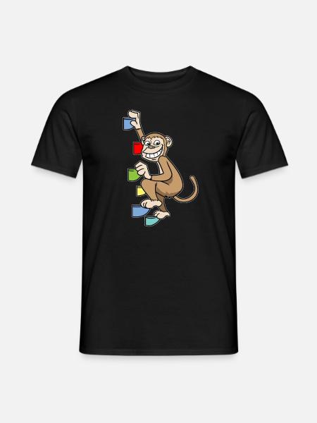 Affe Chimpanse Bouldern Klettern Boulderer - Männer T-Shirt - Schwarz
