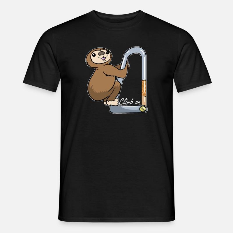Faultier Bouldern Klettern Boulderer - Männer T-Shirt - Schwarz