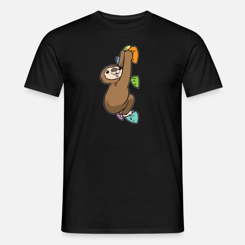Faultier Bouldern Klettern Boulderer - Männer T-Shirt - Schwarz