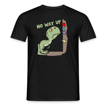 No Way Up T-Rex Dinosaur Bouldering Climbing - Men's T-Shirt - black - Front - AI Model Male 178 light (178cm)
