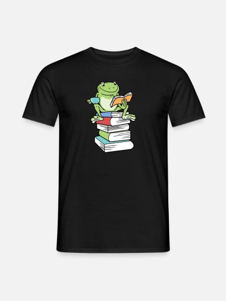 Kawaii Books Frog Tea Café - T-shirt homme - noir