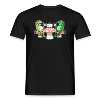 Cottagecore Esthétique Frog Tea Time Fairycore - T-shirt homme - noir - Devant - AI Model Male 178 light (178cm)
