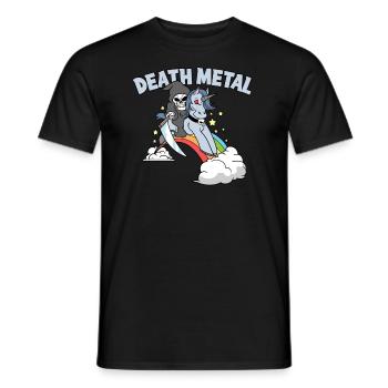 Death Metal Unicorn Unicorn Batteur - T-shirt homme - noir - Devant - AI Model Male 178 light (178cm)