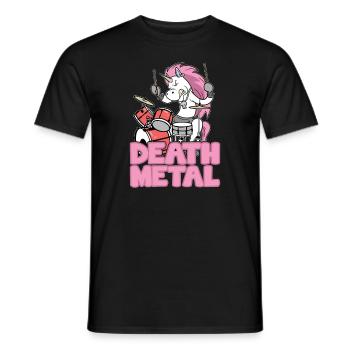 Death Metal Unicorn Unicorn Batteur - T-shirt homme - noir - Devant - AI Model Male 178 light (178cm)